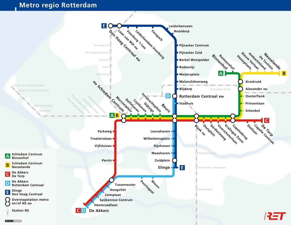 Roterdamas metro karte