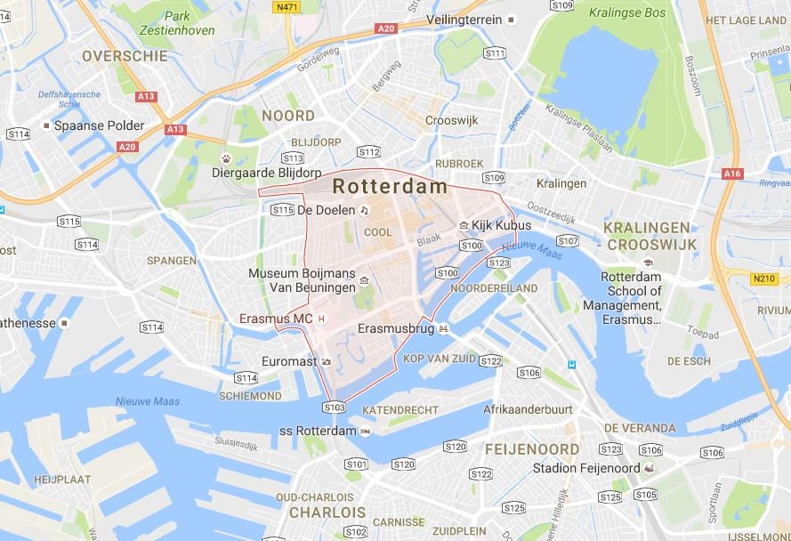 Roterdamas centrs map
