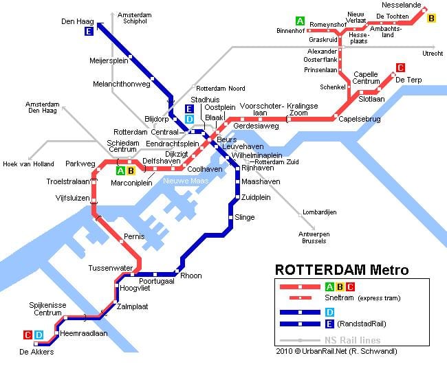 ret Roterdamas tramvaja karte