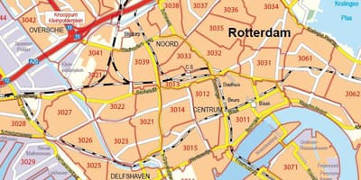 Karte Roterdamas pasta indekss 